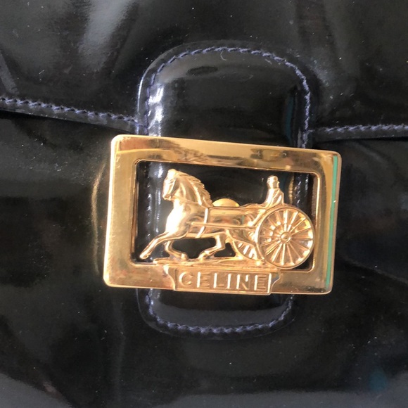 CELINE Authentic Vintage 1970s Horse Carriage Box Bag - Picture 2 of 14